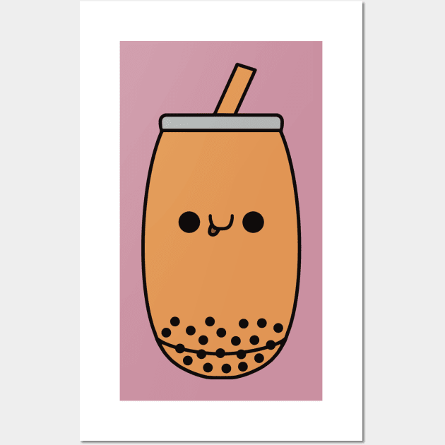 Cute Kawaii Thai Bubble Tea Wall Art by KawaiiByDice